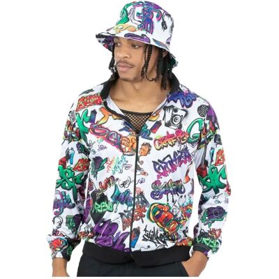 Smiffys Voksen Hip Hop Treningsdress - Graffiti - Flerfarget Smiffys Voksen Hip Hop Treningsdress - Graffiti - Flerfarget