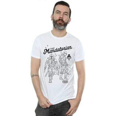 Absolute Cult Star Wars Profil Łowcy Mandalorian T-Shirt Absolute Cult Star Wars Profil Łowcy Mandalorian T-Shirt