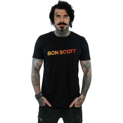 Maglietta Uomo Logo Frantumato di Absolute Cult Bon Scott - Nero Maglietta Uomo Logo Frantumato di Absolute Cult Bon Scott - Nero