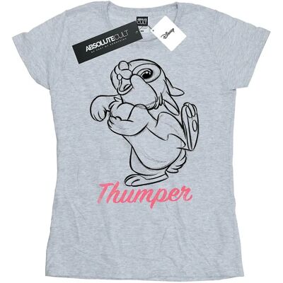 Biały t-shirt Disney Bambi Thumper linia rysunku - Kobieta Biały t-shirt Disney Bambi Thumper linia rysunku - Kobieta