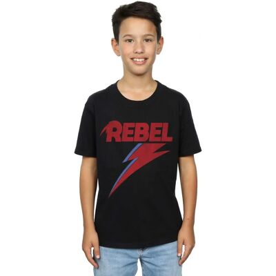 David Bowie Boys Distressed Rebel T-Shirt - Black - Size: 13 years/12 years David Bowie Boys Distressed Rebel T-Shirt - Black - Size: 13 years/12 years
