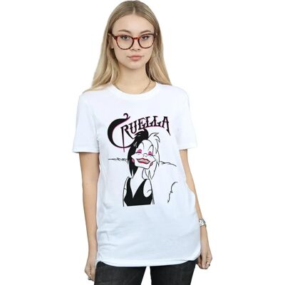 Absolute Cult Disney Cruella De Vil Böse Lächeln Boyfriend T-Shirt - Weiß XX-Large Absolute Cult Disney Cruella De Vil Böse Lächeln Boyfriend T-Shirt - Weiß XX-Large