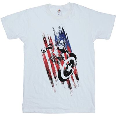 Absolute Cult Marvel Captain America Streaks T-Shirt Weiß XXL - T-Shirt Absolute Cult Marvel Captain America Streaks T-Shirt Weiß XXL - T-Shirt