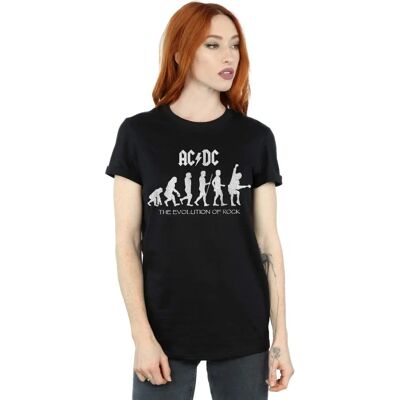 Absolute Cult ACDC Damen/ Damen Evolution Of Rock Boyfriend-T-Shirt Absolute Cult ACDC Damen/ Damen Evolution Of Rock Boyfriend-T-Shirt