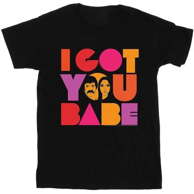 Absolute Cult Sonny & Cher Damen I Got You Boyfriend T-Shirt - Schwarz Absolute Cult Sonny & Cher Damen I Got You Boyfriend T-Shirt - Schwarz