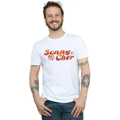 Absolute Cult Sonny & Cher Herren Farbverlauf Logo T-Shirt - T-Shirt Absolute Cult Sonny & Cher Herren Farbverlauf Logo T-Shirt - T-Shirt
