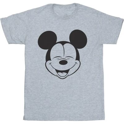 Disney Mickey Mouse Geschlossene Augen T-Shirt Sport Grau Disney Mickey Mouse Geschlossene Augen T-Shirt Sport Grau