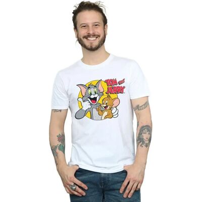 Absolute Cult Tom und Jerry Weiß T-Shirt mit Daumen hoch - Herren Absolute Cult Tom und Jerry Weiß T-Shirt mit Daumen hoch - Herren