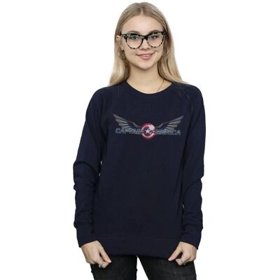 Absolute Cult Marvel Women's Falcon And The Winter Soldier Captain America Logo Sweatshirt Navy Blue Small Absolute Cult Marvel Women's Falcon And The Winter Soldier Captain America Logo Sweatshirt Navy Blue Small