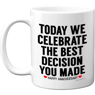 Stuff4 Anniversary Mug Him Her Funny Best Decision Christmas Valentine Birthday - Coffee Cup Stuff4 Anniversary Mug Him Her Funny Best Decision Christmas Valentine Birthday - Coffee Cup