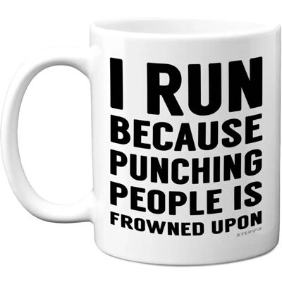 Stuff4 White Running Mug - 11oz - Perfect Gift for Runners Stuff4 White Running Mug - 11oz - Perfect Gift for Runners