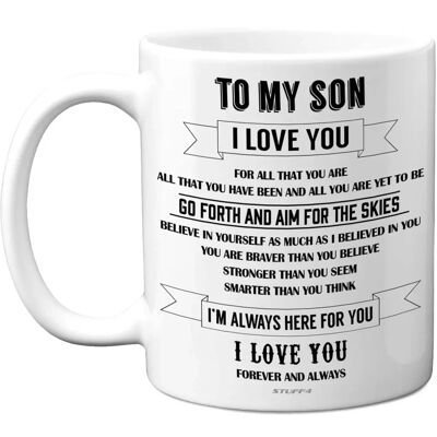 Stuff4 Son Inspirational Mug - From Mum Dad - 11oz Coffee Cup Stuff4 Son Inspirational Mug - From Mum Dad - 11oz Coffee Cup