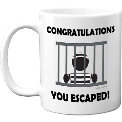 Stuff4 You Escaped Mug Congratulations Funny New Job Colleague Retirement Leaving Gifts 11oz Premium Cup Stuff4 You Escaped Mug Congratulations Funny New Job Colleague Retirement Leaving Gifts 11oz Premium Cup