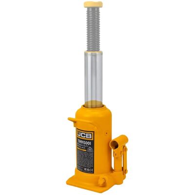 JCB Heavy-Duty Hydraulic Bottle Jack 15 Ton - 508mm Max Lift JCB Heavy-Duty Hydraulic Bottle Jack 15 Ton - 508mm Max Lift