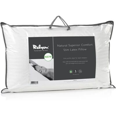 Relyon White Natural Latex Pillow - Superior Comfort Slim Relyon White Natural Latex Pillow - Superior Comfort Slim