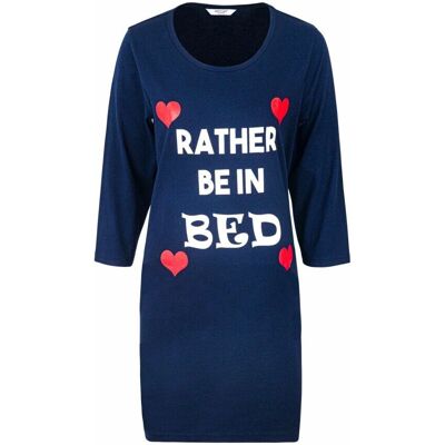 True Face - Rather Be in Bed - Navy - Long Sleeve - Nightdress True Face - Rather Be in Bed - Navy - Long Sleeve - Nightdress