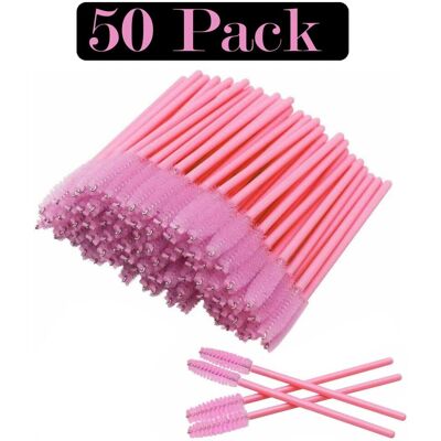 True Face - Eyelash brush - Baby Pink - 50 Pcs True Face - Eyelash brush - Baby Pink - 50 Pcs