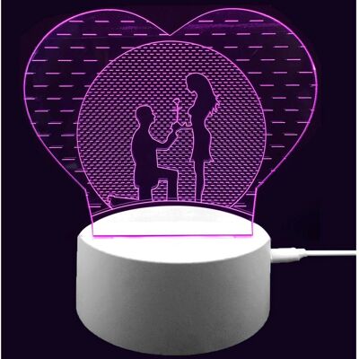 True Face - Heart 3D Illusion - 7 Colors - Night Light True Face - Heart 3D Illusion - 7 Colors - Night Light