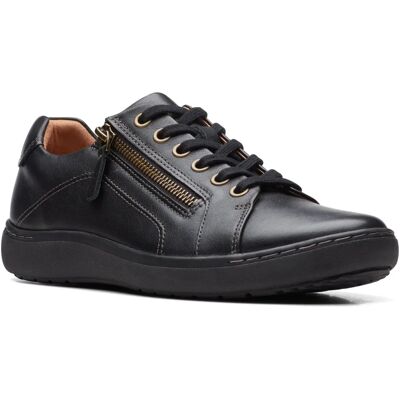 Clarks Nalle Lace Black Leather Casual Sneakers Clarks Nalle Lace Black Leather Casual Sneakers