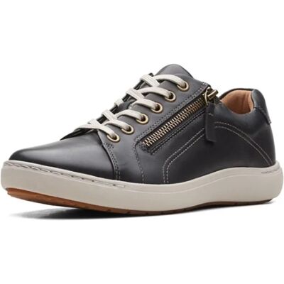 Clarks Nalle Lace Black Leather Casual Sneakers Clarks Nalle Lace Black Leather Casual Sneakers