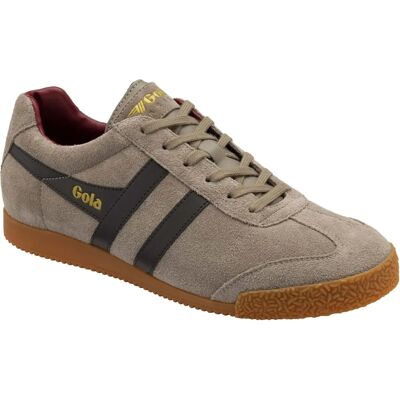 Gola Harrier Suède Sneakers - Donkerbruin / Taupe / Rood - Sneakers Gola Harrier Suède Sneakers - Donkerbruin / Taupe / Rood - Sneakers