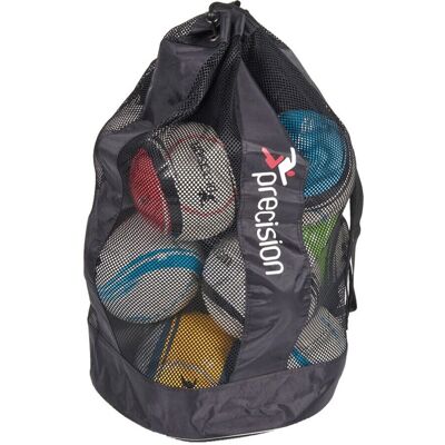 Precision 12 Ball Football Bag - Mesh PVC Black - One Size Precision 12 Ball Football Bag - Mesh PVC Black - One Size