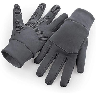Beechfield Unisex Adult Sports Tech Softshell Gloves - Graphite Beechfield Unisex Adult Sports Tech Softshell Gloves - Graphite