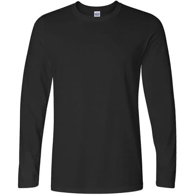 Gildan Black Soft Style Long Sleeve T-Shirt - T-Shirt Gildan Black Soft Style Long Sleeve T-Shirt - T-Shirt