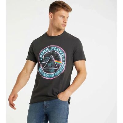 Amplified Pink Floyd Dark Side Neon Charcoal T-Shirt - T-Shirt Amplified Pink Floyd Dark Side Neon Charcoal T-Shirt - T-Shirt