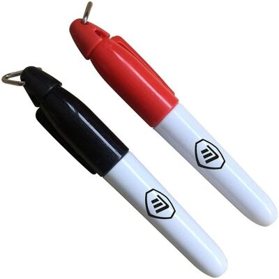 Marqueur de balle de golf étanche Masters - Pack de 2 - Rouge/Noir - Unisexe Marqueur de balle de golf étanche Masters - Pack de 2 - Rouge/Noir - Unisexe