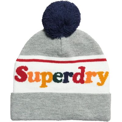 Superdry Damen Essential Logo Mütze - Grau - Beanie Superdry Damen Essential Logo Mütze - Grau - Beanie