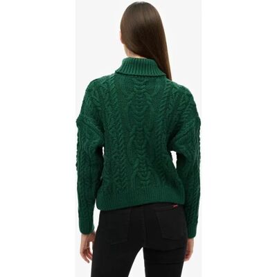 Superdry Vintage Høj Hals Kabelstrik (W6110450A) - grøn Superdry Vintage Høj Hals Kabelstrik (W6110450A) - grøn