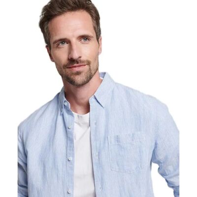 Superdry M4010696A Bio-Leinenhemd - Lässiges Langarmshirt Superdry M4010696A Bio-Leinenhemd - Lässiges Langarmshirt