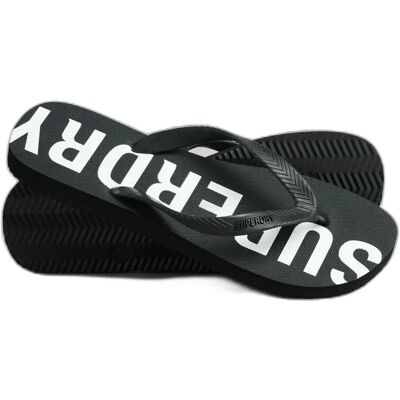 Superdry Herren MF310221A Flip Flops - Casual, Schwarz, Größe S Superdry Herren MF310221A Flip Flops - Casual, Schwarz, Größe S