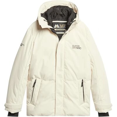 Superdry M5011817A Szara casual parka z kapturem i kieszeniami - Kurtka Superdry M5011817A Szara casual parka z kapturem i kieszeniami - Kurtka