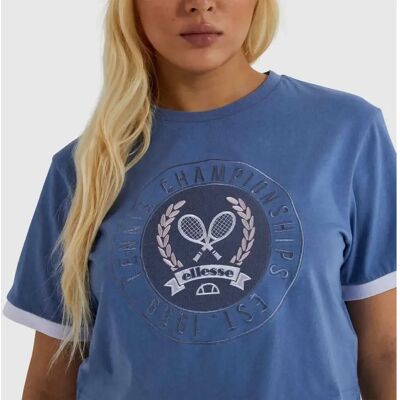 Ellesse Top court brodé classique pour femme - Bleu - Publicité Ellesse Top court brodé classique pour femme - Bleu - Publicité