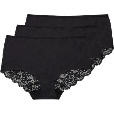 Yours 3 Pack Black Lace Full Briefs - underwear Yours 3 Pack Black Lace Full Briefs - underwear