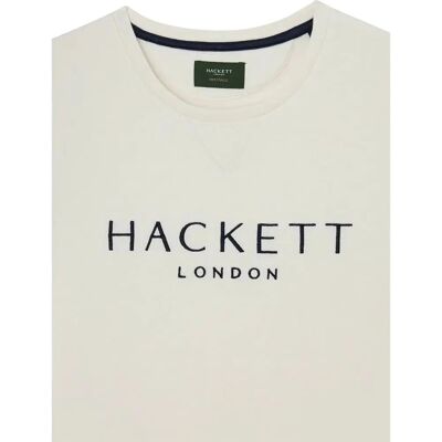 Felpa Hackett London HM581169 Bianco Girocollo - Felpa Felpa Hackett London HM581169 Bianco Girocollo - Felpa