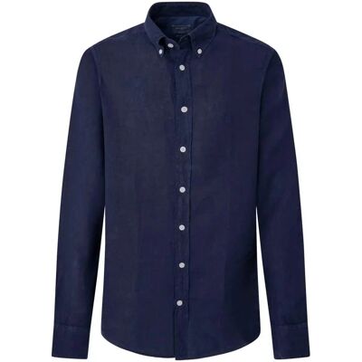 Camicia di lino navy Hackett London - Casual Classico Manica Lunga Camicia di lino navy Hackett London - Casual Classico Manica Lunga