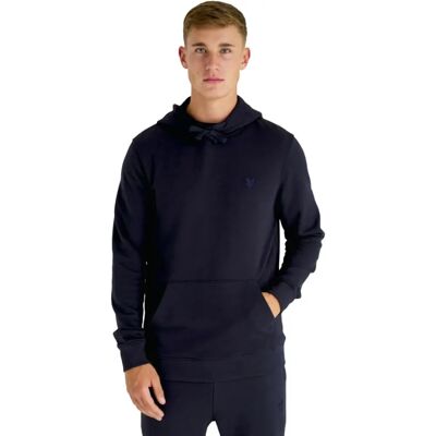 Heren Pullover Hoodie met Lyle & Scott Navy Blauw Tonal Eagle Logo - Maat: 40/Regulier Heren Pullover Hoodie met Lyle & Scott Navy Blauw Tonal Eagle Logo - Maat: 40/Regulier