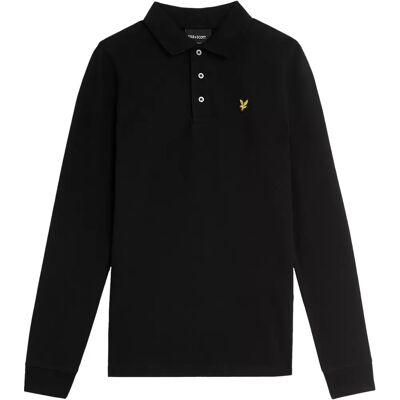 Lyle & Scott Kids Long Sleeve Plain Polo Shirt - Black - Size: 9/10 y Lyle & Scott Kids Long Sleeve Plain Polo Shirt - Black - Size: 9/10 y
