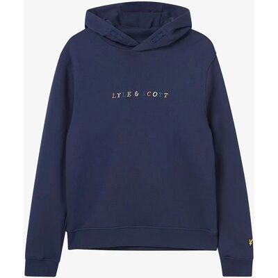 Lyle & Scott Hættetrøje Blå - 134/140 - Multicolour Broderi Lyle & Scott Hættetrøje Blå - 134/140 - Multicolour Broderi