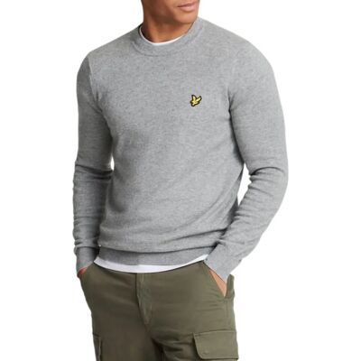 Lyle & Scott herrtröja i bomull-merino - Grå - Höst/Vinter Lyle & Scott herrtröja i bomull-merino - Grå - Höst/Vinter