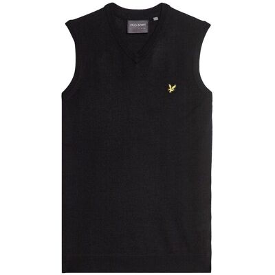 Lyle & Scott Merino V-Ausschnitt Weste - Schwarz - Regular - V-Ausschnitt Weste Lyle & Scott Merino V-Ausschnitt Weste - Schwarz - Regular - V-Ausschnitt Weste