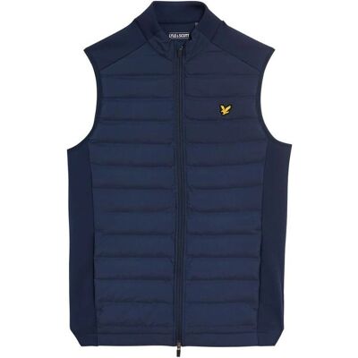 Lyle & Scott Modèle 2025 Gilet de golf matelassé hybride - Bleu - Publicité Lyle & Scott Modèle 2025 Gilet de golf matelassé hybride - Bleu - Publicité