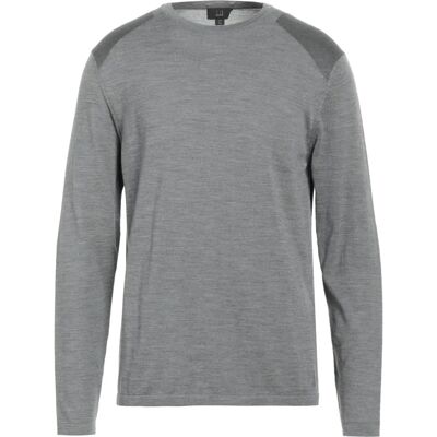 DUNHILL Man Grey Jumper - Lightweight knit, Crewneck, Long sleeves - Jumper DUNHILL Man Grey Jumper - Lightweight knit, Crewneck, Long sleeves - Jumper