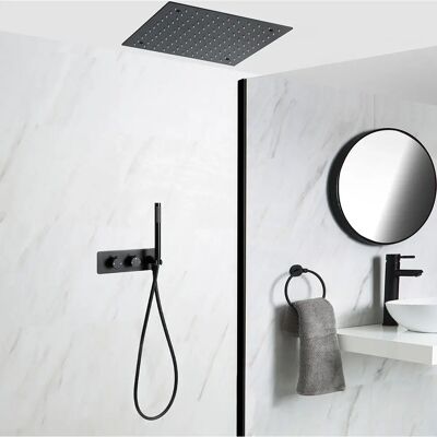 HudsonReed Nox Kit Doccia Termostatica - Design Moderno Nero HudsonReed Nox Kit Doccia Termostatica - Design Moderno Nero