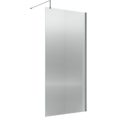HudsonReed Parete Doccia Walk-in Vetro Scanalato - 1850mm - Cromato - Pannello vetro 800mm - Pannello doccia HudsonReed Parete Doccia Walk-in Vetro Scanalato - 1850mm - Cromato - Pannello vetro 800mm - Pannello doccia