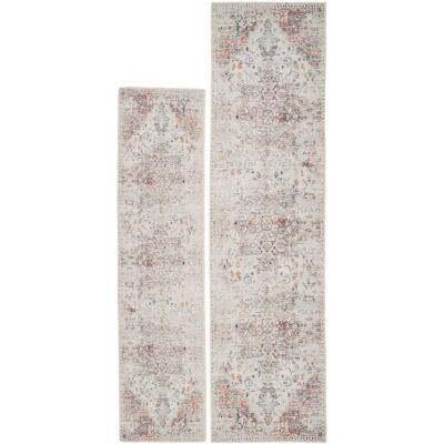 Loomed - Cream Multicolour Floral Medallion - Beige - Rug Loomed - Cream Multicolour Floral Medallion - Beige - Rug