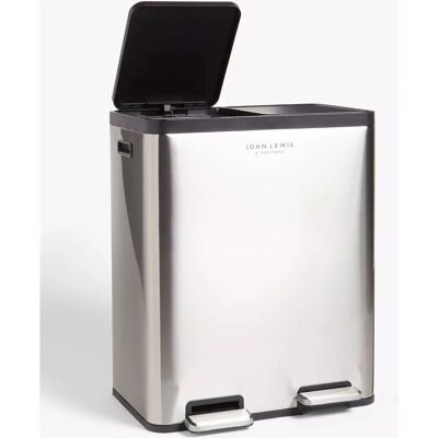 John Lewis 2 Section Recycling Bin - Wall Mountable, 40L John Lewis 2 Section Recycling Bin - Wall Mountable, 40L